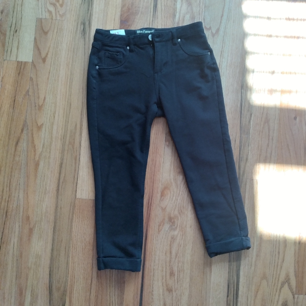Like an Angel SzM Black Cropped Flolded Jeggings